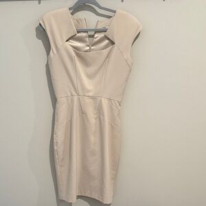 Boston Proper sz 6 Elegant Cream Cap Sleeve Dress